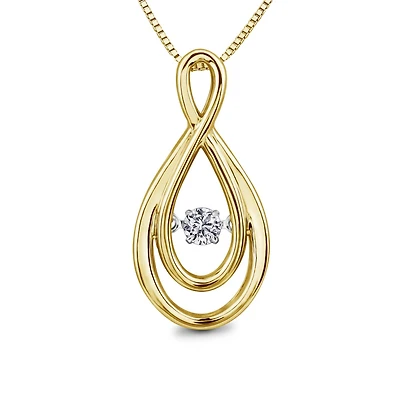 Dancing Diamond Yellow Gold Pendant
