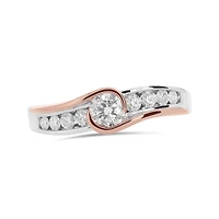 Glacier Fire 14K White & Rose Gold 0.54Ctw Bridal Ring