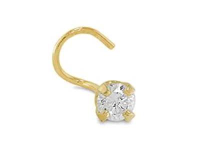 14K Yellow Gold 0.05Ctw I2 I3 Nose Stud