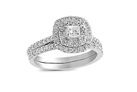 14K White Gold 1.00CTW Diamond Bridal Set