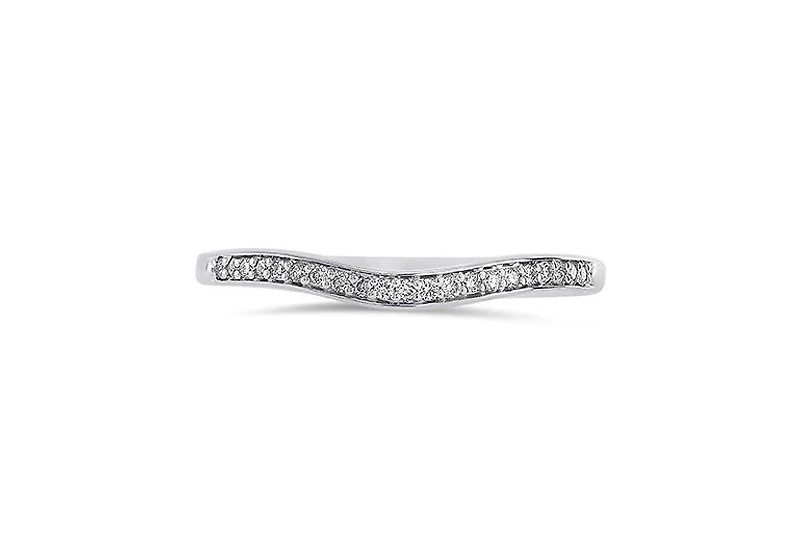 14K White Gold Contour Band