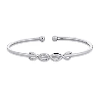 Sterling Silver 0.10Ctw Diamond Bangle