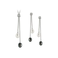 Dangling Pearl Silver Set
