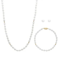 3 Piece Drop Shaped Gold Set