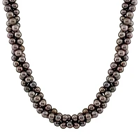 Triple Row Black Pearl Necklace