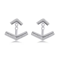 Sterling Silver 0.11CTW Front Back Earrings