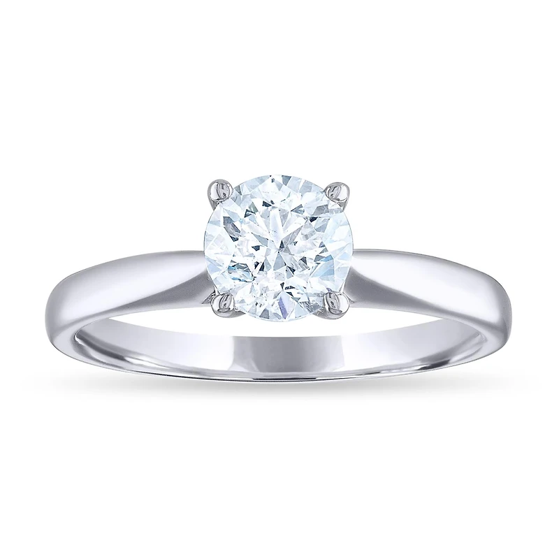 14K White Gold 1.01CTW Harmony Solitaire Diamond Ring