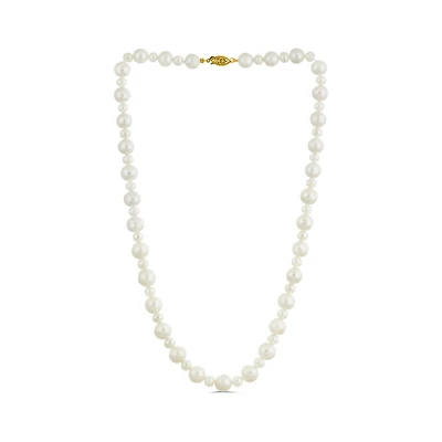14K Yellow Gold Freshwater Pearl Necklace 5Mm/9Mm
