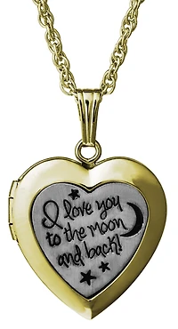 14K Yellow Gold Filled 18" Heart Inscribed Locket