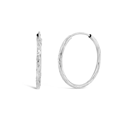 10K White Gold 1.25x18mm Diamond Cut Sleepers