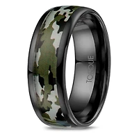 8mm Black Ceramic Camo Band