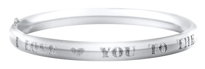 Children'S Sterling Silver "I Luv U 2 The Moon & Back" Bangle