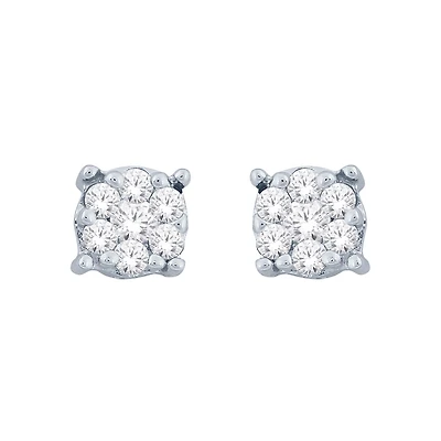 10K White Gold 0.10CTW Bouquet Diamond Studs