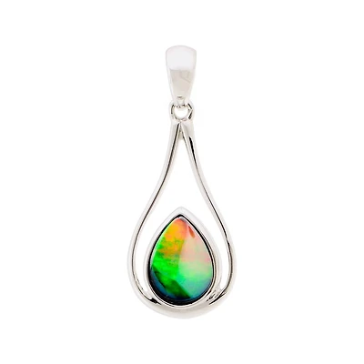 KORITE NAOMI Sterling Silver Ammolite Pendant with Chain