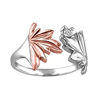 Glacier Fire 10K White and Rose Gold Maple Leaf 0.05CT Diamond Ring