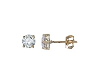 10K Yellow Gold 5mm Round Cubic Zirconia Studs