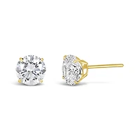 10K Yellow Gold 5mm Round Cubic Zirconia Studs