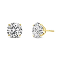 10K Yellow Gold 8mm Round Cubic Zirconia Studs