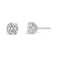 10K White Gold 5mm Round Cubic Zirconia Studs