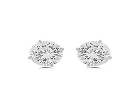 10K White Gold 5mm Round Cubic Zirconia Studs