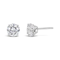 10K White Gold 5mm Round Cubic Zirconia Studs