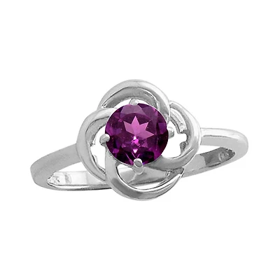 10K White Gold Rhodolite Flower Ring