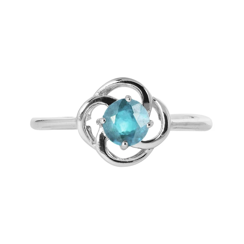 10KW Blue Topaz Flower Ring