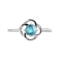 10KW Blue Topaz Flower Ring