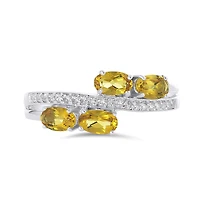 10K White Gold Citrine & White Topaz Ring
