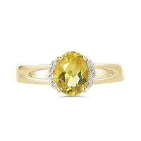 10K Yellow Gold Citrine & White Topaz Ring