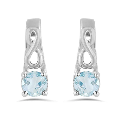10K White Gold Aquamarine Infinity Earring