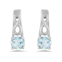 10K White Gold Aquamarine Infinity Earring