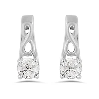 10K White Gold White Topaz Infinity Earring