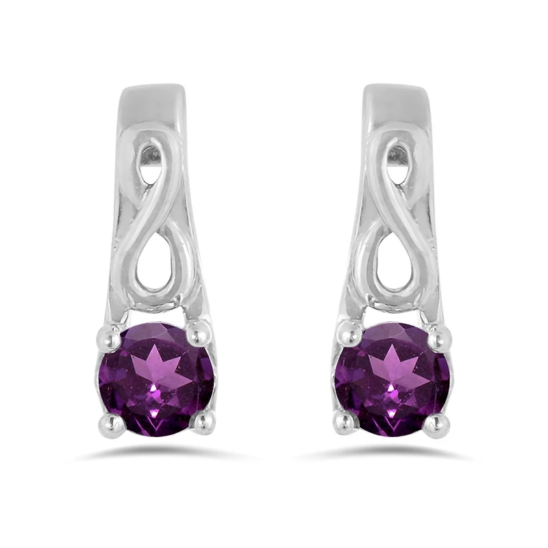 10K White Gold Rhodolite Garnet Infinity Earring