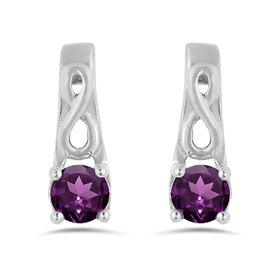 10K White Gold Rhodolite Garnet Infinity Earring