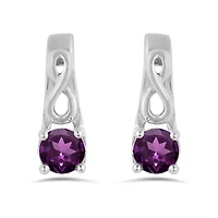 10K White Gold Rhodolite Garnet Infinity Earring