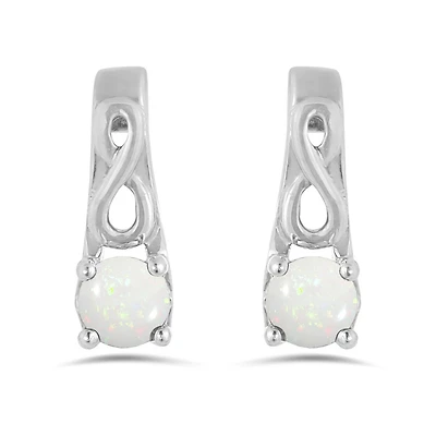 10K White Gold Opal Infinity Earring