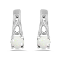 10K White Gold Opal Infinity Earring