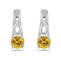10K White Gold Citrine Infinity Earring