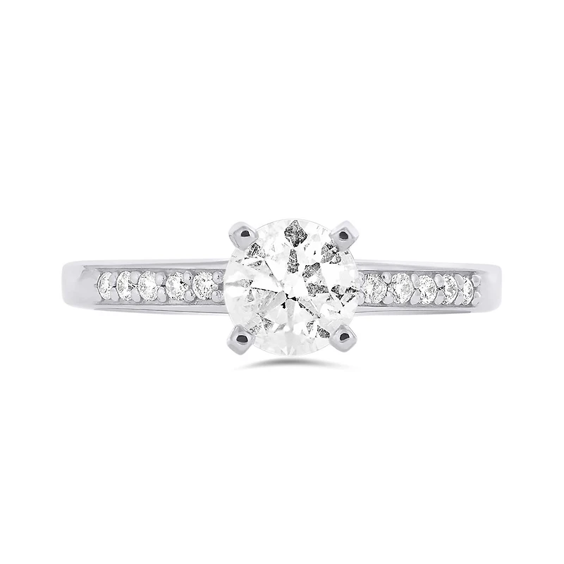 14K White Gold 1.00CTW Solitaire Diamond Ring