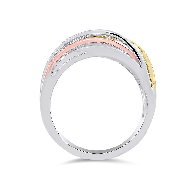 Sterling Silver and 10K Two-Tone Gold 0.18CTW Band
