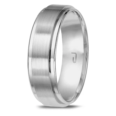 10K White Gold 6mm Carved Band