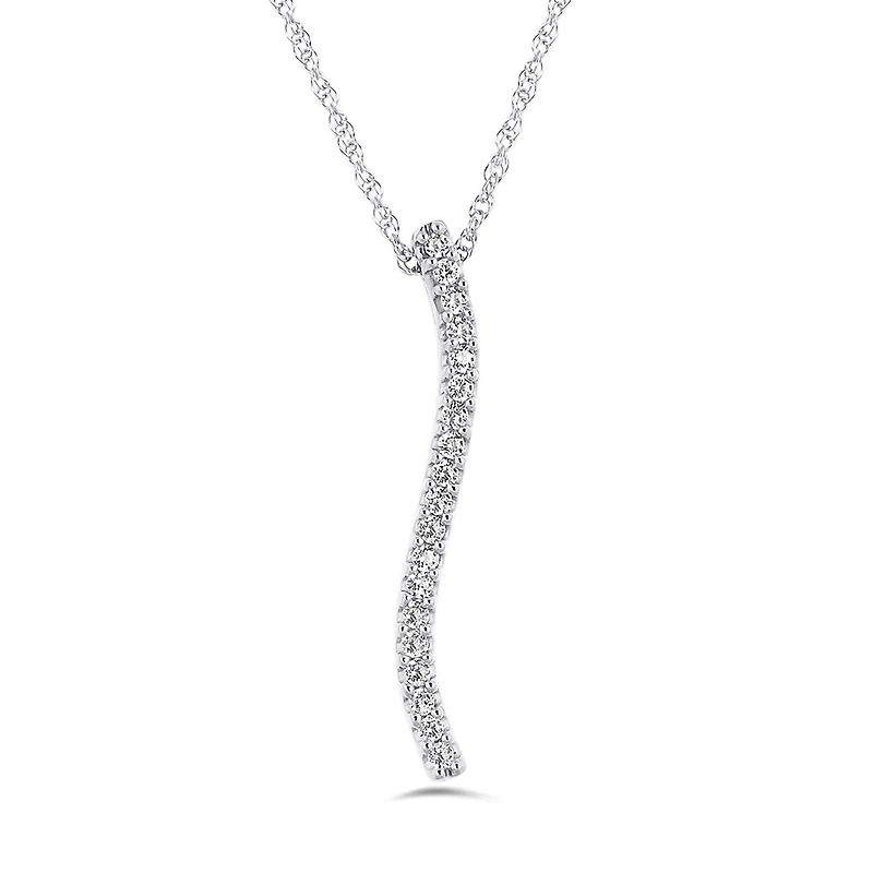 10K White Gold 0.23Ctw Diamond Pendant