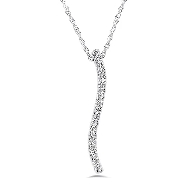 10K White Gold 0.23Ctw Diamond Pendant