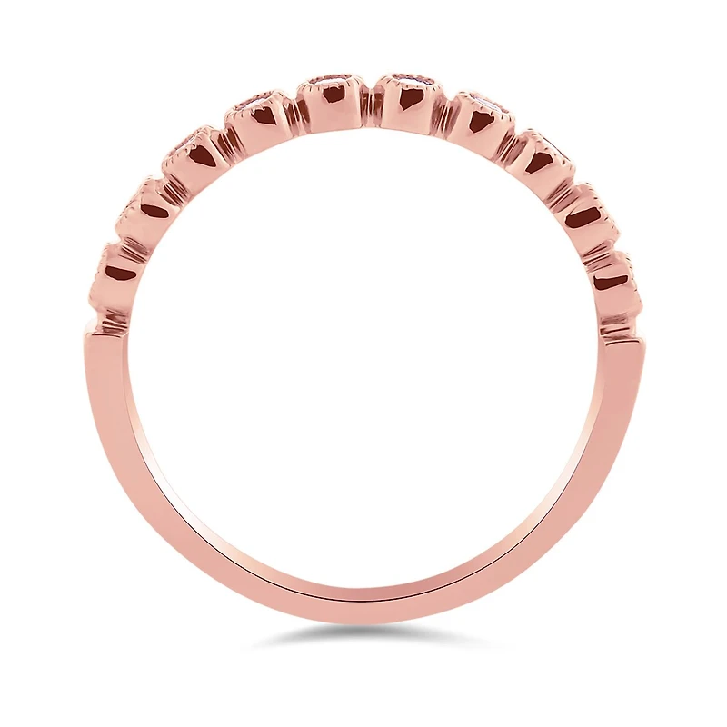 10K Rose Gold 0.16CTW Stackable Diamond Ring