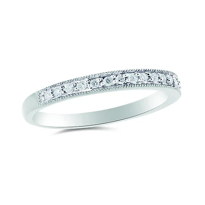 10K White Gold 0.12CTW Stackable Diamond Ring