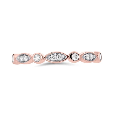 10K Rose Gold 0.10Ctw Stackable Diamond Ring
