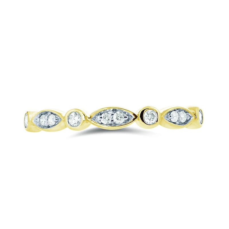 10K Yellow Gold 0.10CTW Stackable Diamond Ring