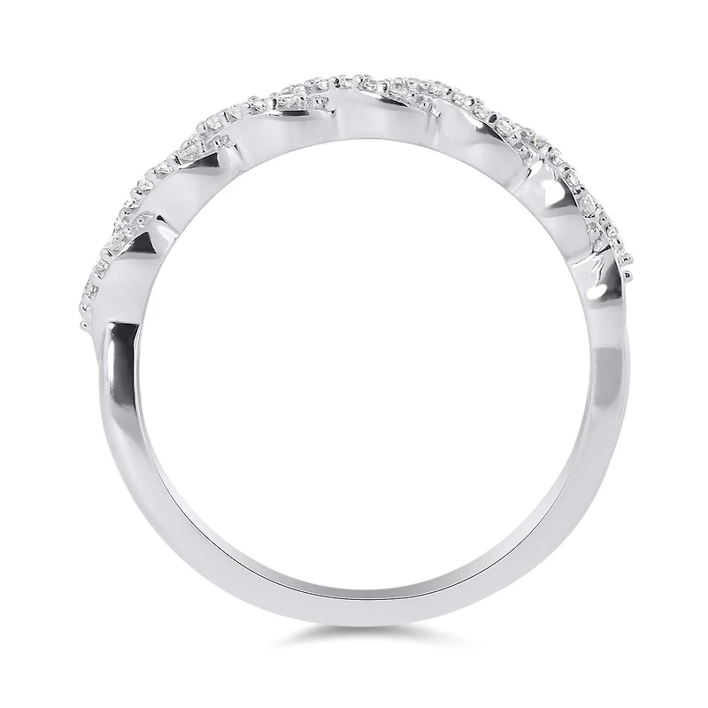 10K White Gold 0.11Ctw Stackable Diamond Ring