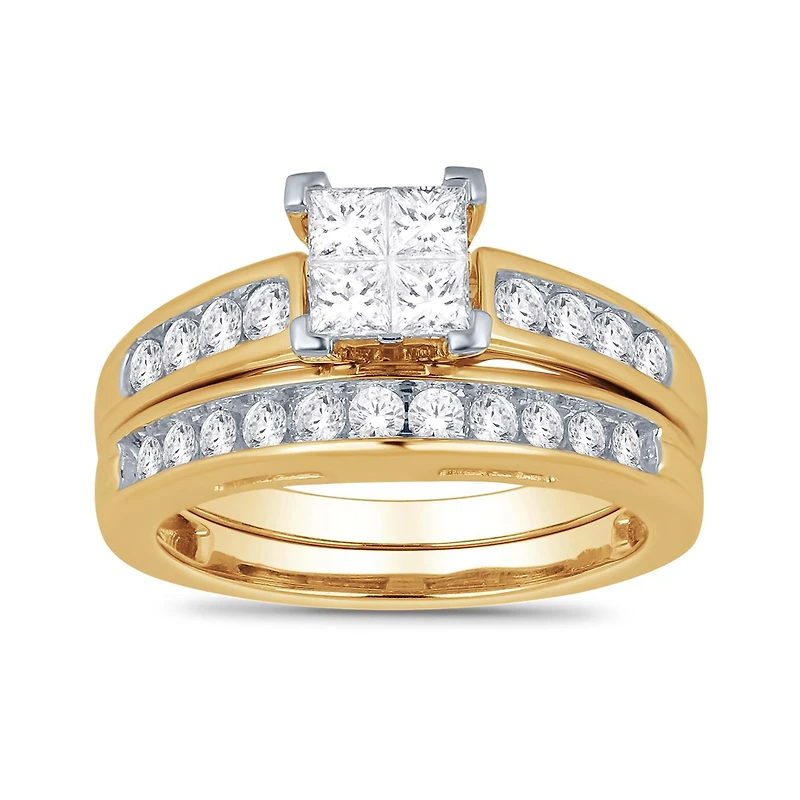 14K Yellow Gold 1.00CTW Princessa Bridal Set